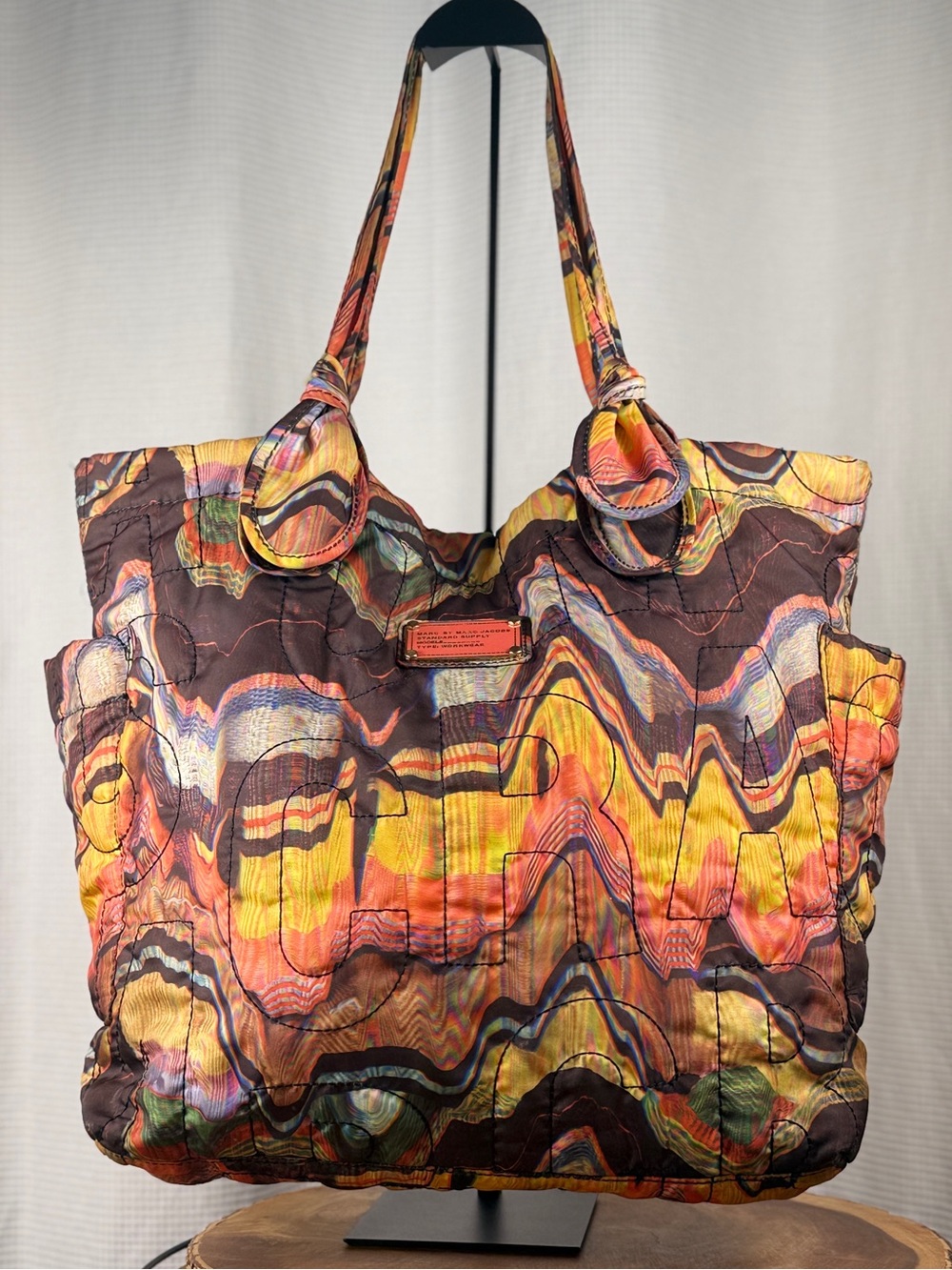Marc Jacobs Quilted Nylon Tote Large Multicolored EUC